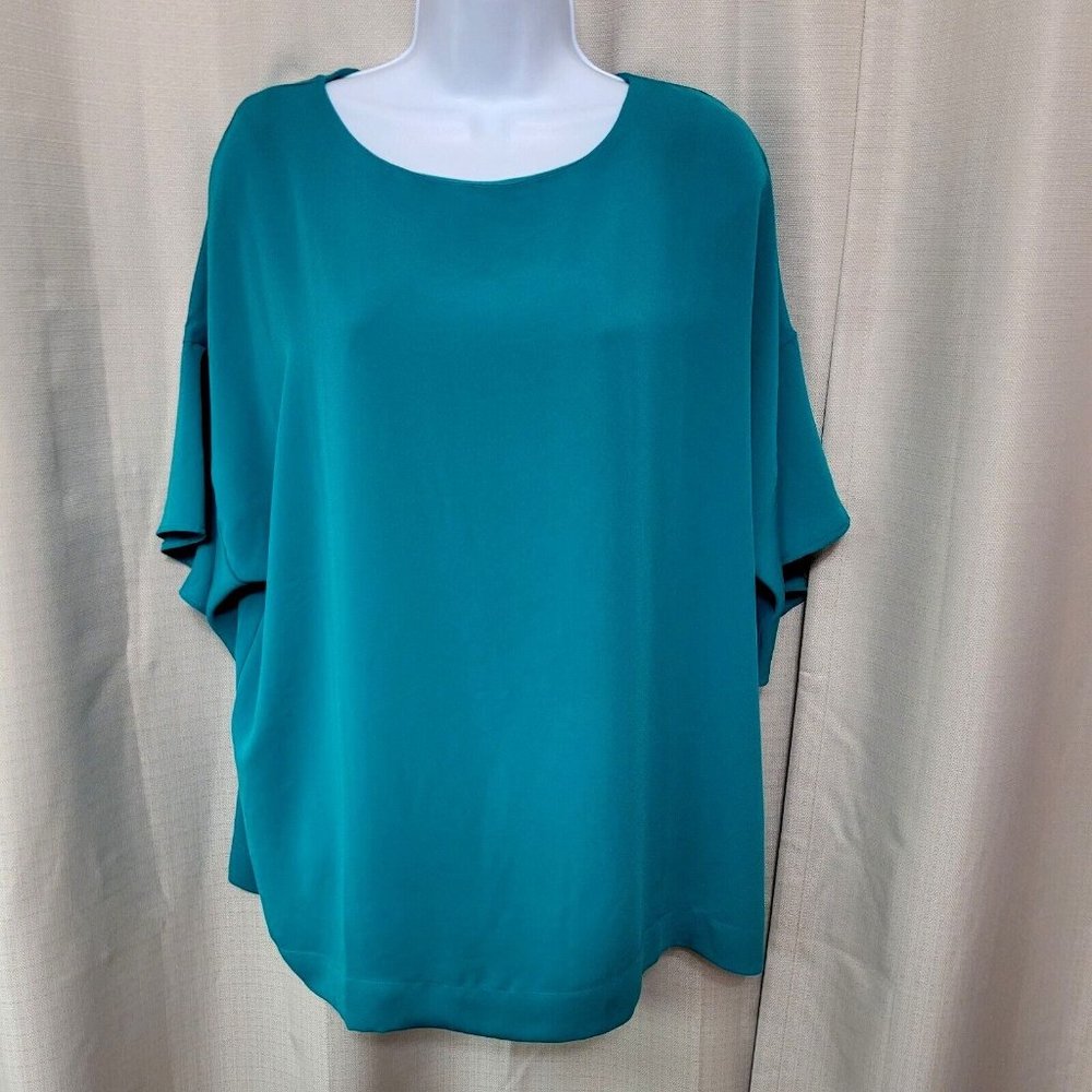 J. Jill Wearever Collection Pullover Short Sleeve Top Women's Size Medium Teal